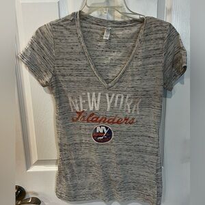 Abella Women's Gray and Orange V-Neck Tee